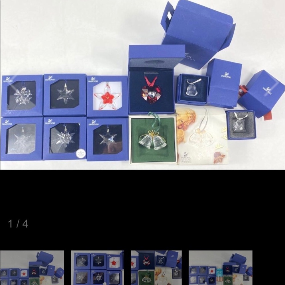 Swarovski Christmas ornaments priced individually